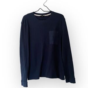 Ted Baker London Navy Blue Waffle Knit Thermal Men’s Size 5 XL Long Sleeves